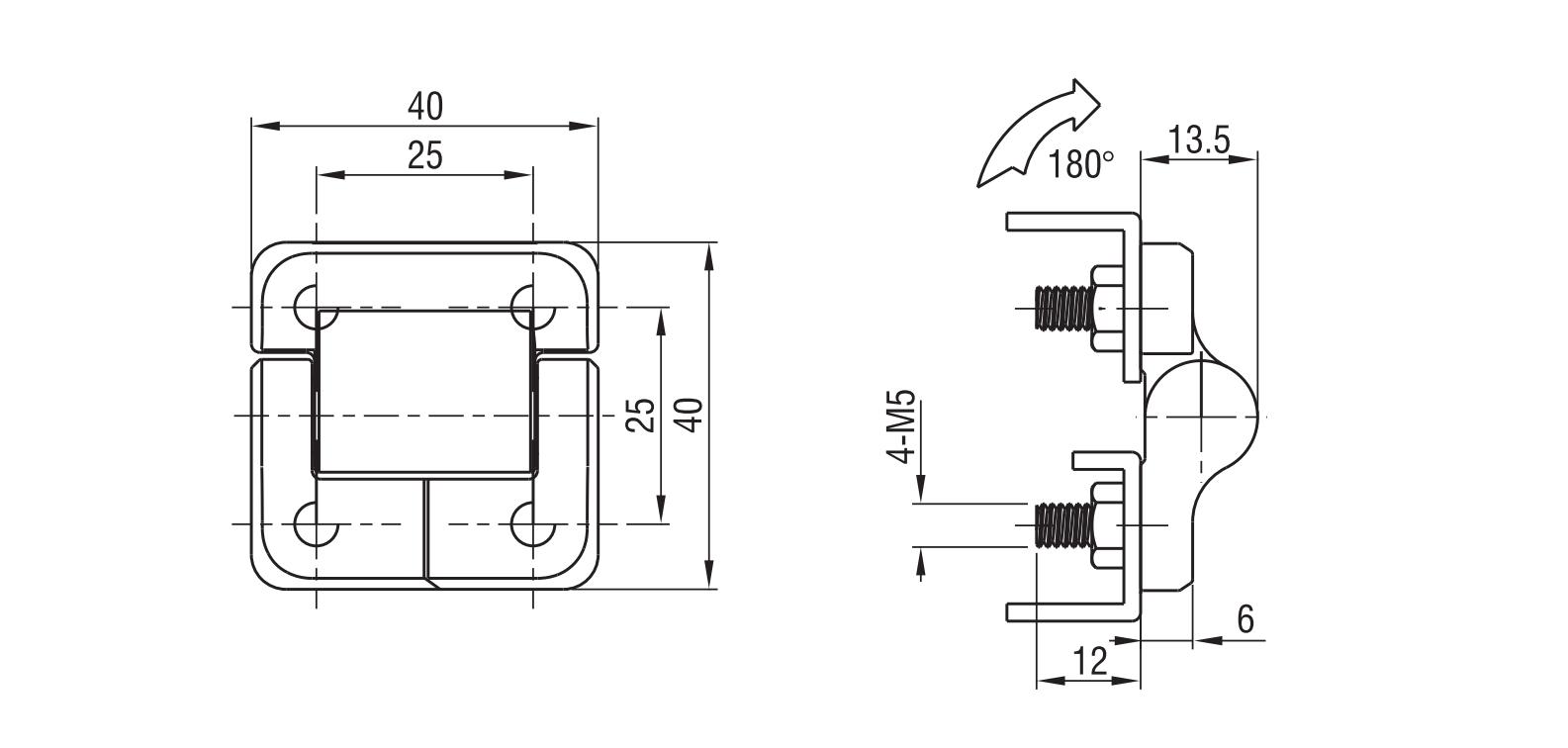 Screw-on Torque Hinge 2136-4 Series(40x40)