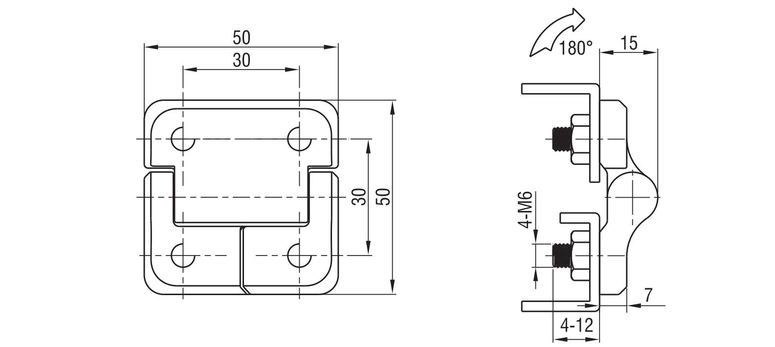 Screw-on Torque Hinge 2136-5 Series(50x50)