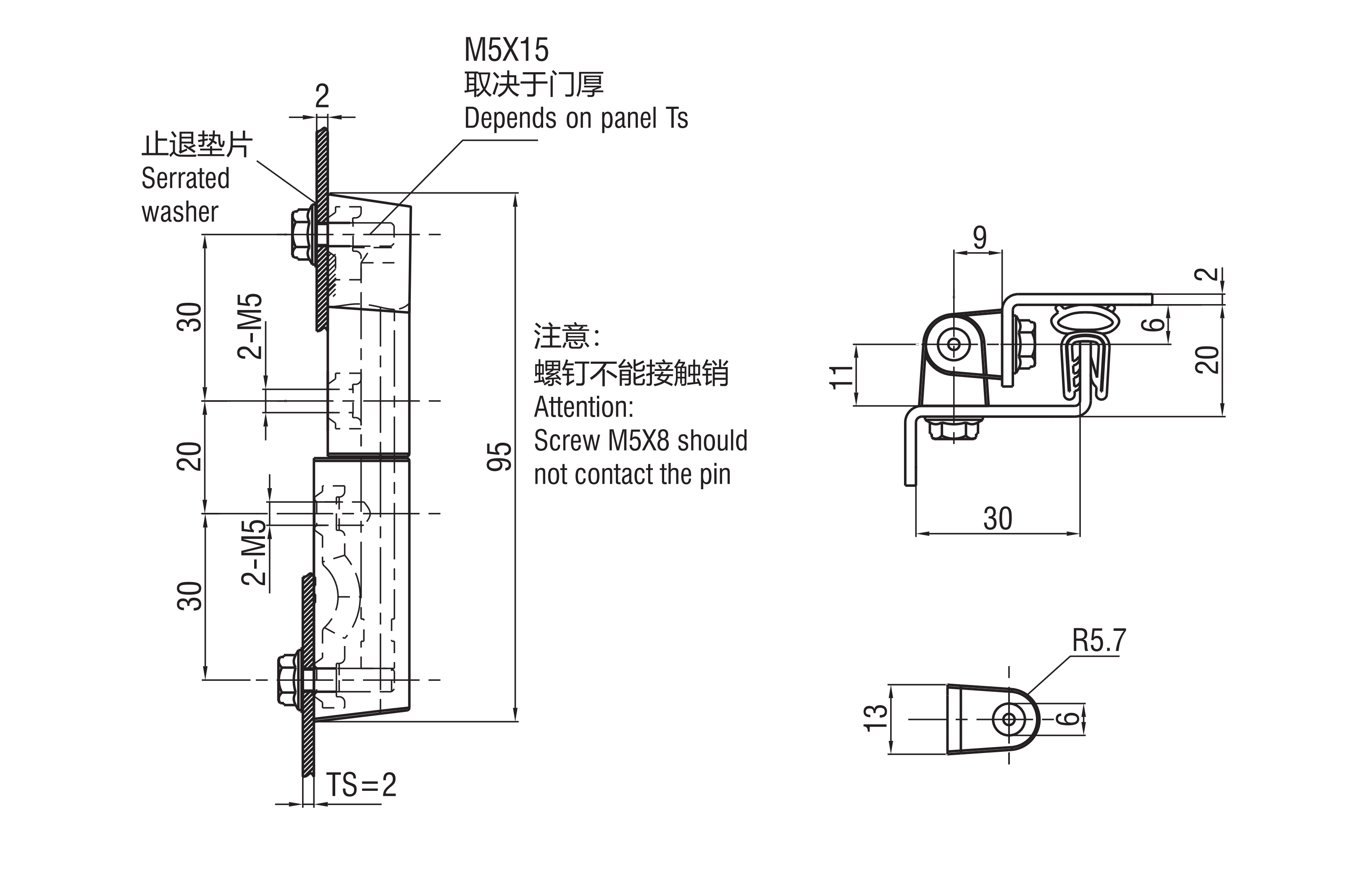 Lift-off Hinge 2208 Series