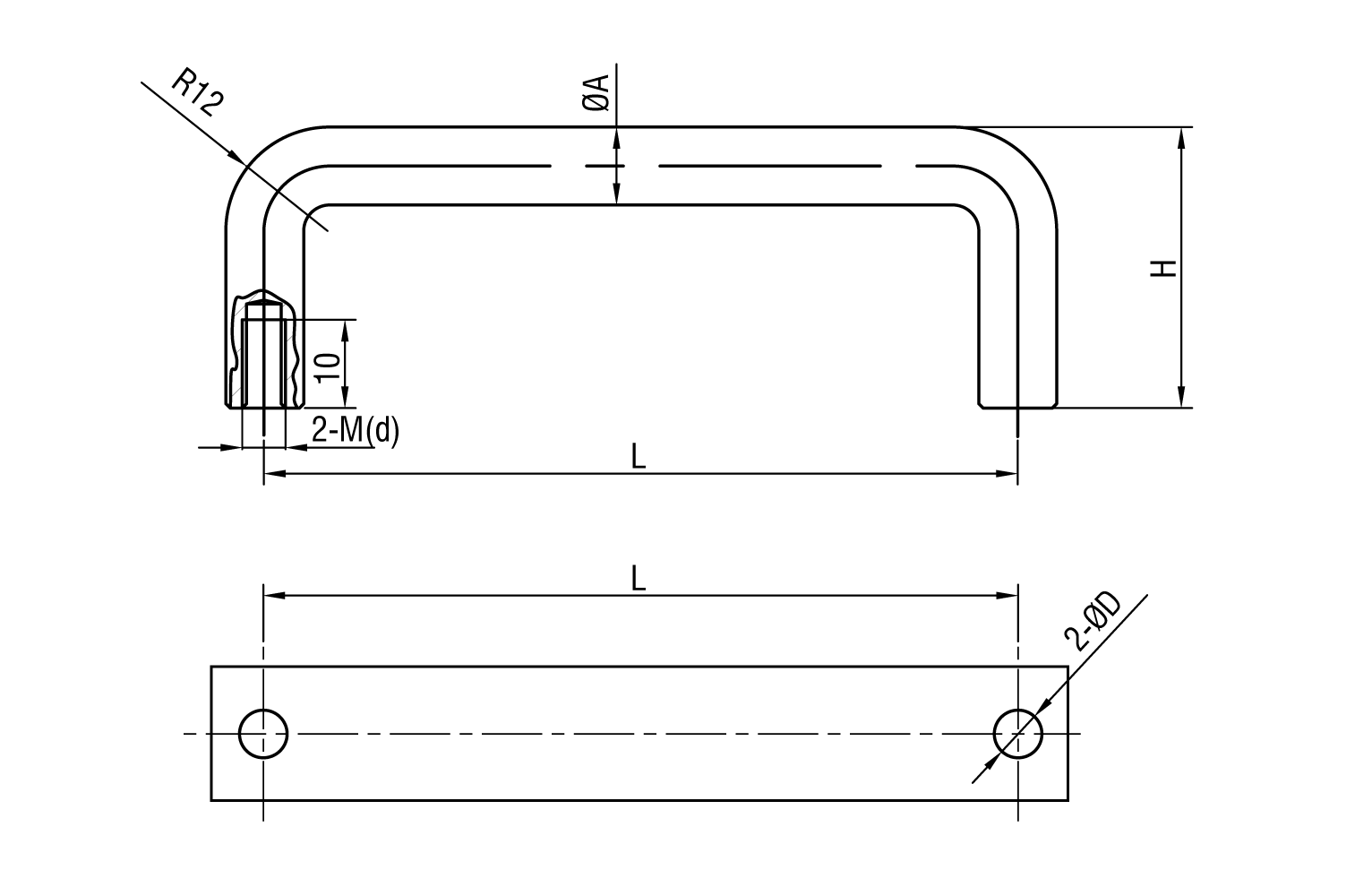 U shape Handle 3203 Series