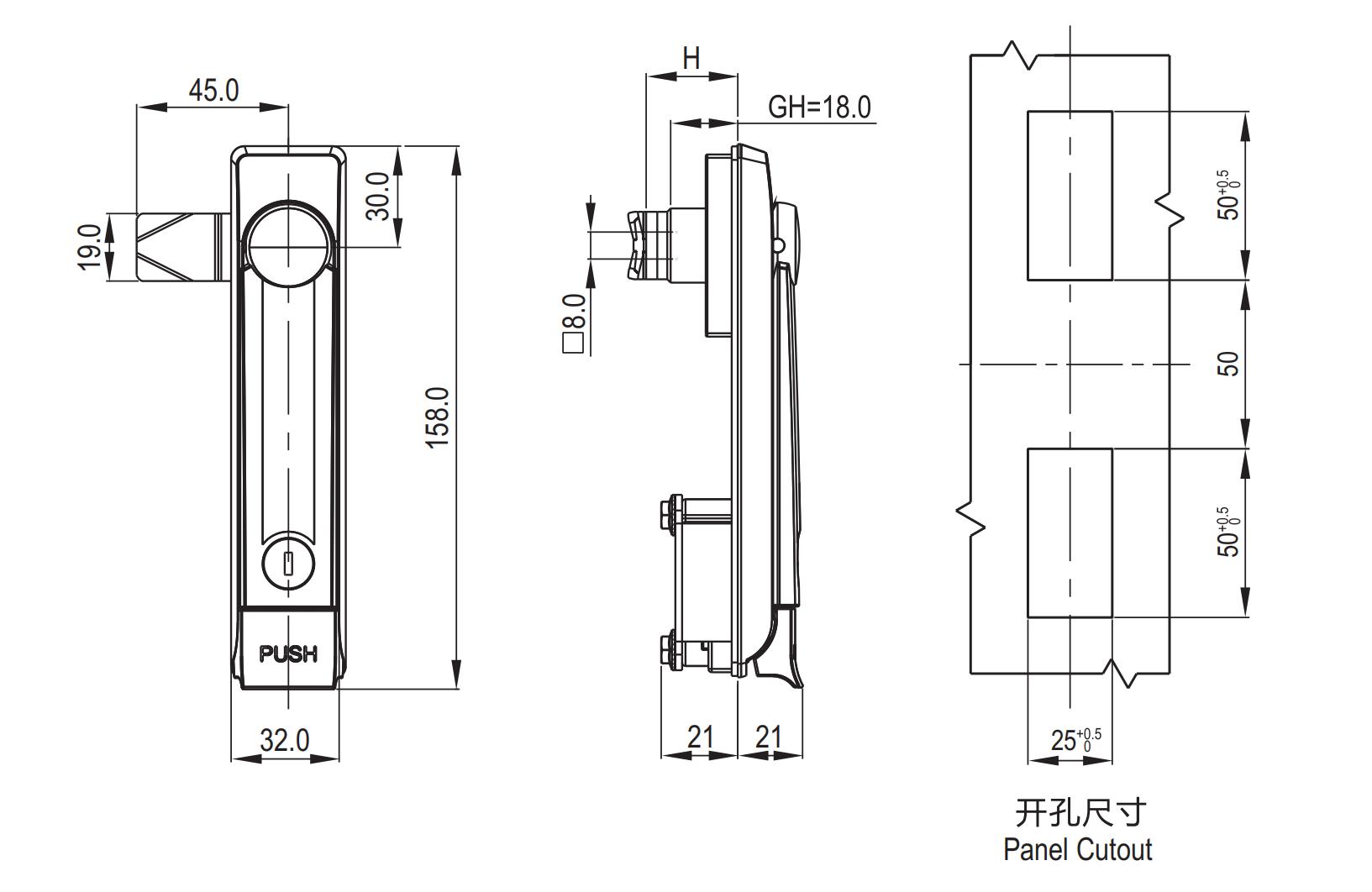 Swinghandle 1106 Cam Type Series