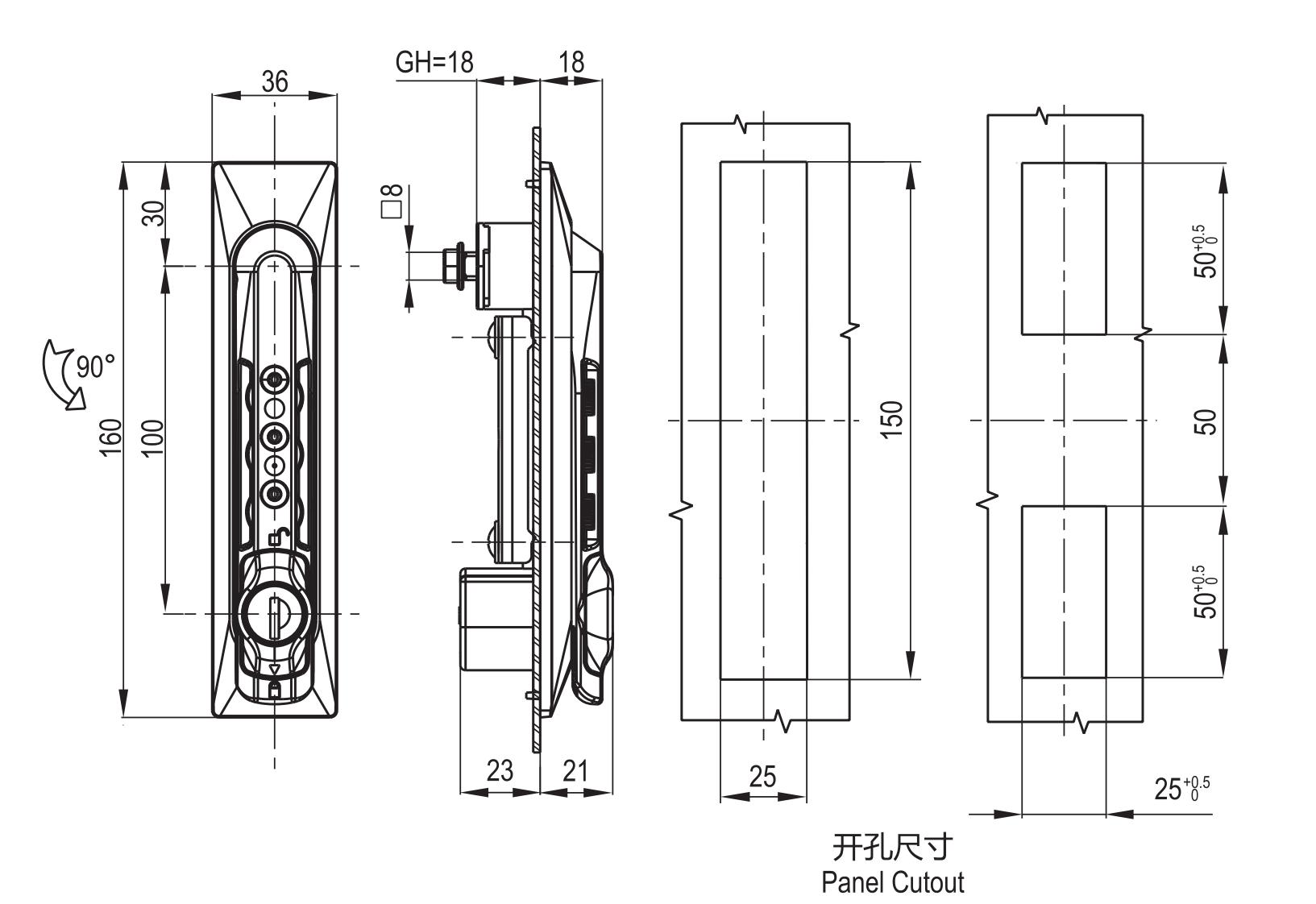 Swinghandle 1201-01 Code Mode Series