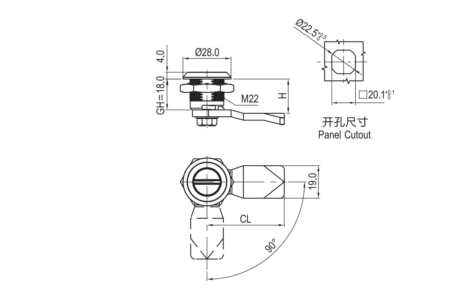 Quarter Turn Lock 1401 Series 