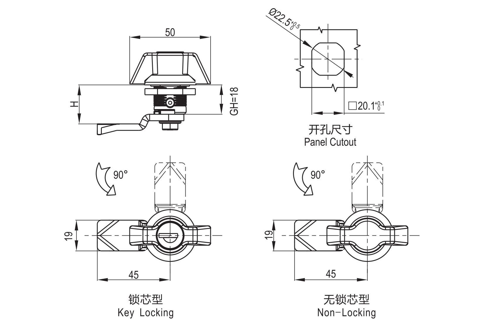 Quarter Turn Lock 1402 Series 