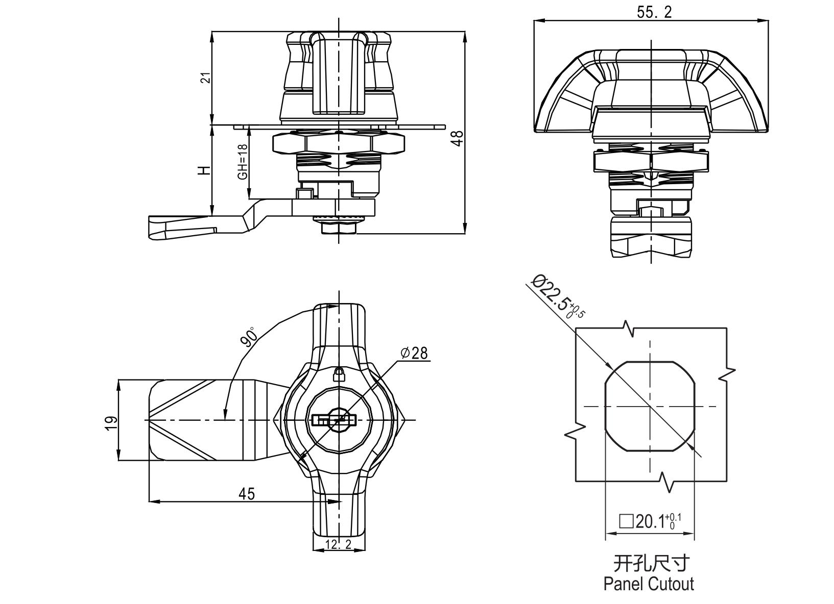 Quarter Turn Lock 1404 Series